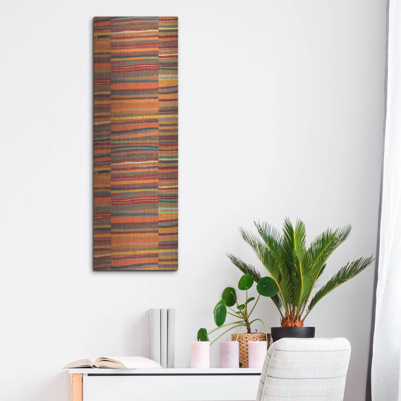  «Spice Stripes Panel 2» par Cheryl Warrick, art mural en métal, H 36 po x l 12 po