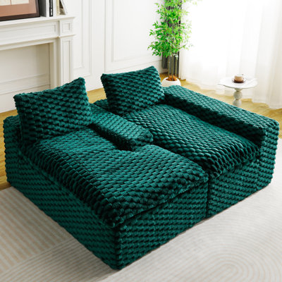 85.70" Turtle Velvet Multifunctional Modular Sofa (left-facing) And (right-facing)