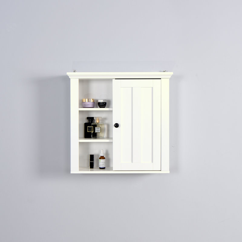Armoire murale de salle de bain en bois avec porte