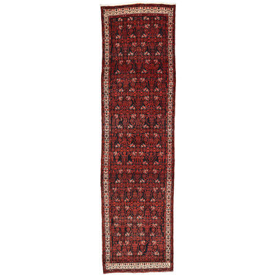 Tapis de couloir bleu en laine 3 pi 9 po x 13 pi 5 po Dezere