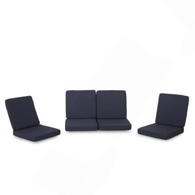 Ensemble de coussins d'extérieur pour fauteuil club (coussin de siège et de dossier), bleu marine, ensemble de 4