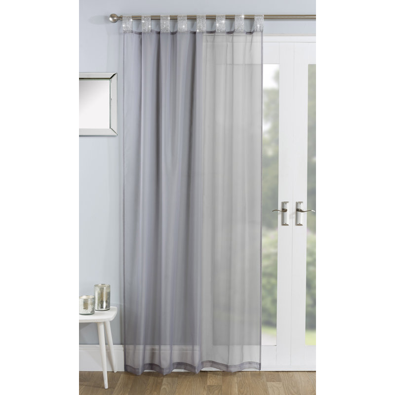 Burger Sheer Curtain Single Panel, 140 W x 122 D cm, Grey