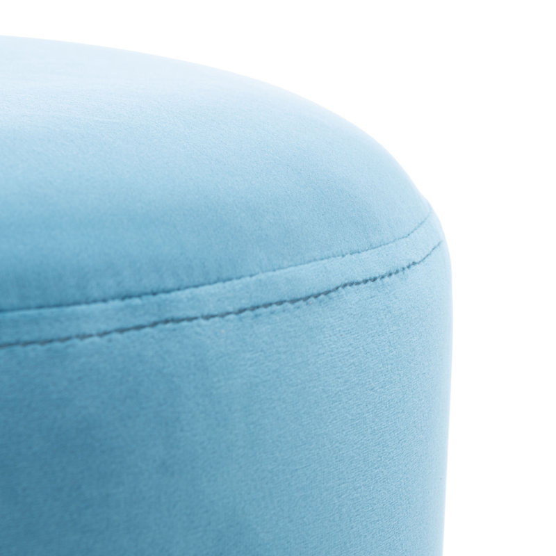 Repose-pieds rond en velours 16,73 po Tanzanie, Velours bleu