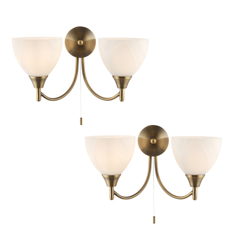 Barium Armed Sconce, Antique Brass
