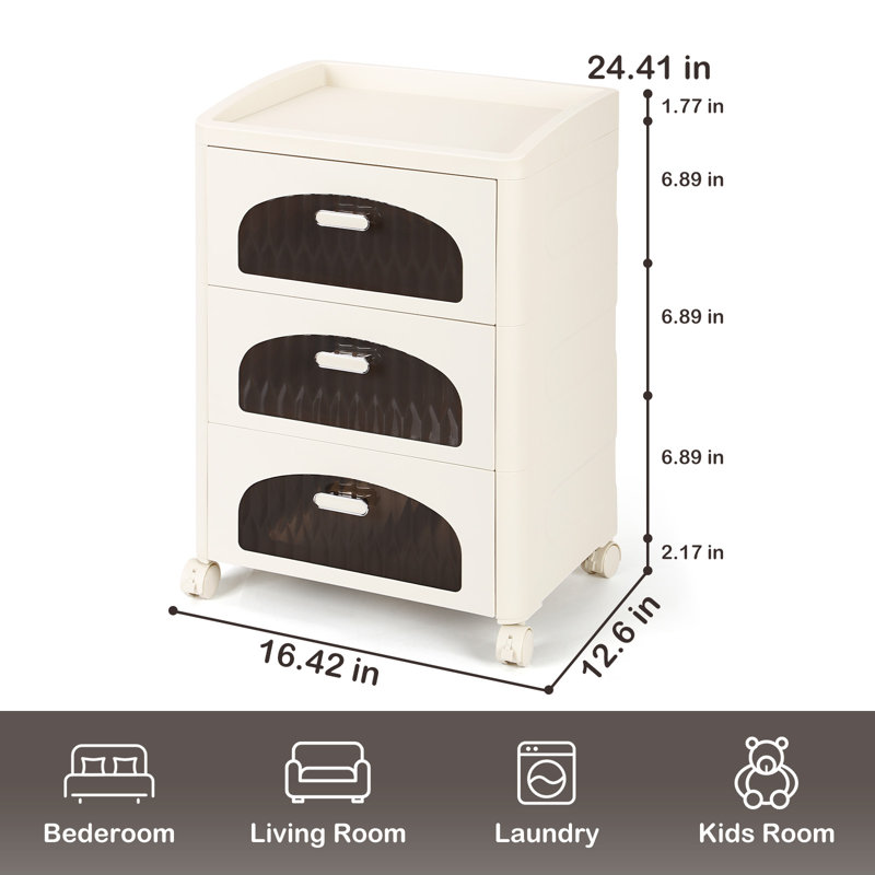 Table de chevet 3 tablettes blanche