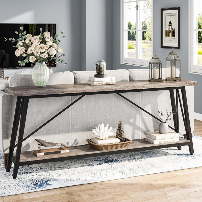 Console Francessca, Gris clair, Noir