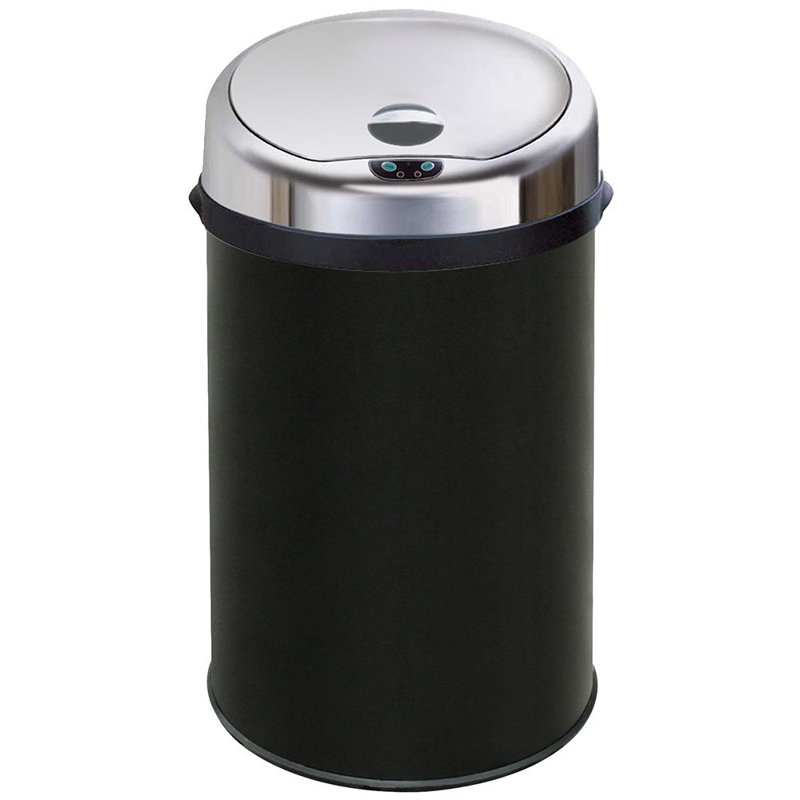 Ladson Steel Motion Sensor Kitchen Trash Can, 30L, Black