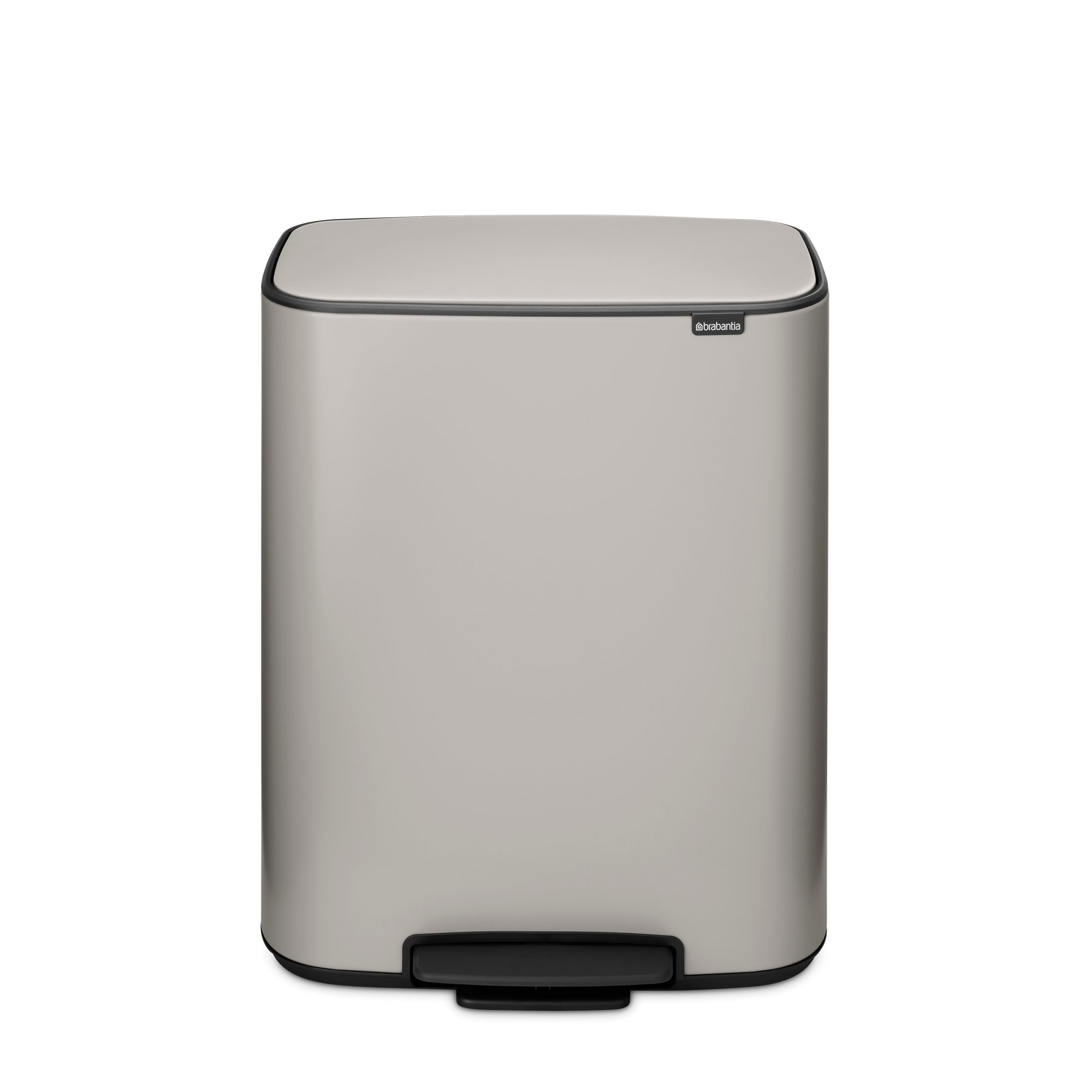 Brabantia Bo Step On Dual Compartment Recycling Trash Can, 2 x 8 Gallon (16 Gallon Capacity), Soft Gray