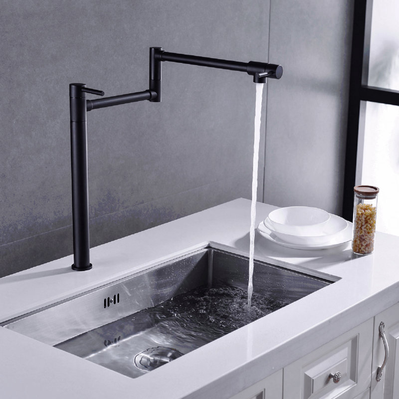 Robinet remplisseur de pot avec tige d'extension, Noir mat