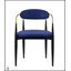Ensemble de salle à manger 5 pièces moderne avec table en pierre frittée blanche et chaises rembourrées en tissu bleu-366416244-366416246