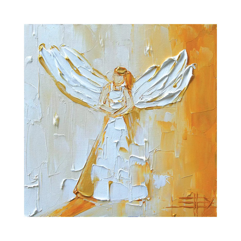 Angel by Lisa Elley - Painting on Canvas, Wrapped Canvas, 30.48 cm H x 30.48 cm W