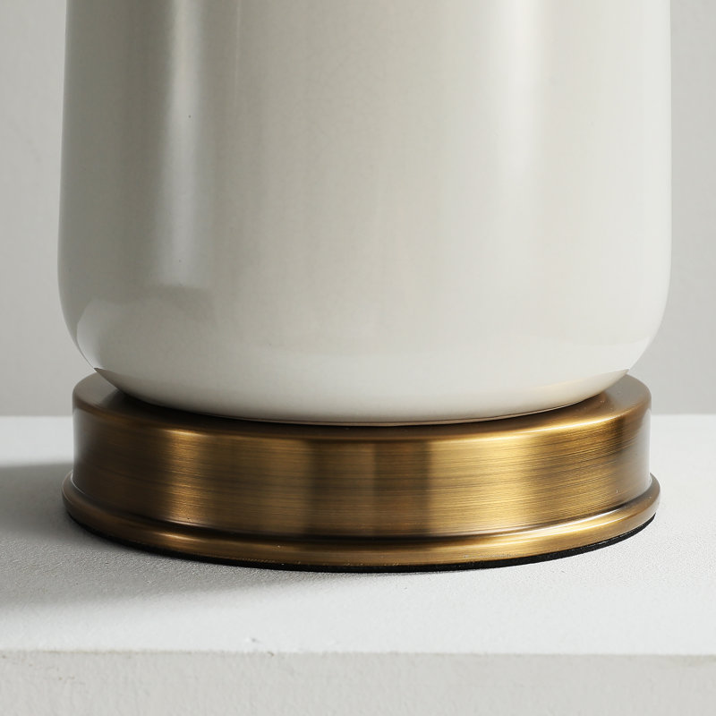 Aalayna Ceramic Table Lamp with Brass Base,Single Table Lamp For Living Room/bedroom