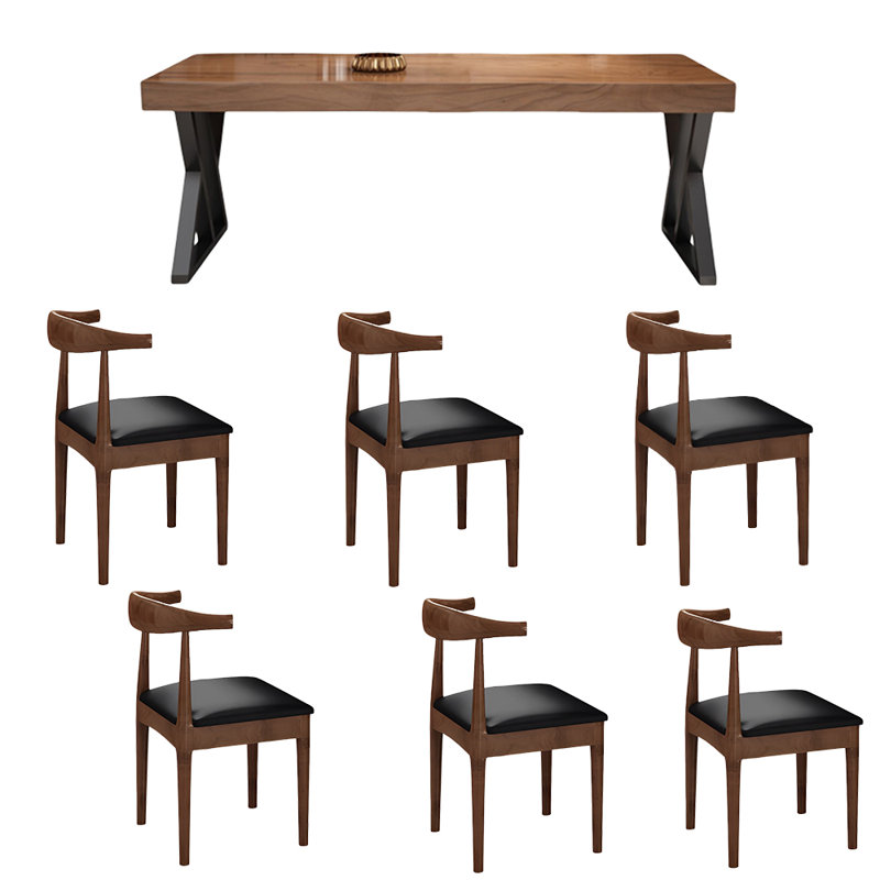 Simple solid wood household dining table sets, 29.52"H x 78.74"L x 33.46"W