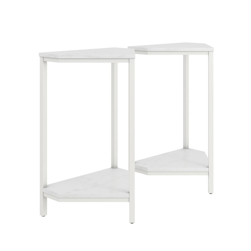 Side Table Set, White, White