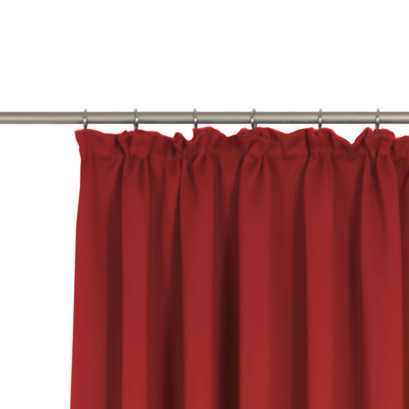 Marybel Room Darkening Single Curtain Panel, 132W x 225D cm, Red