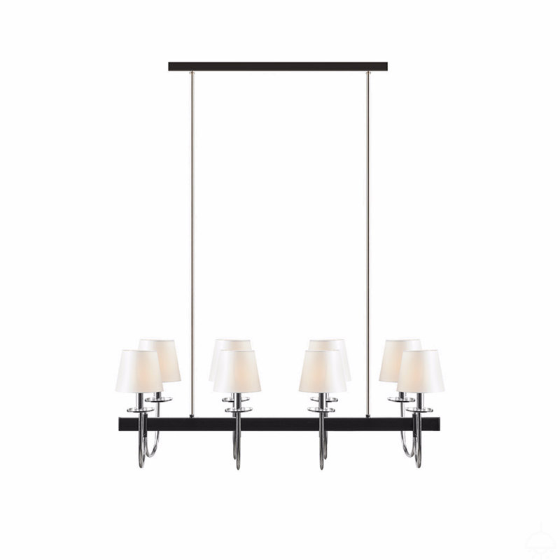 Lustre traditionnel 8 lumières avec abat-jour tambour