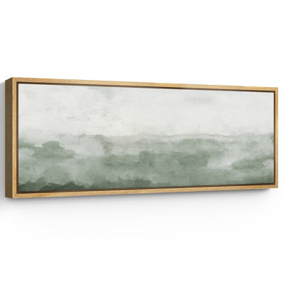 «Minimal Landscape Misty Green Horizon», reproduction d'art sur toile