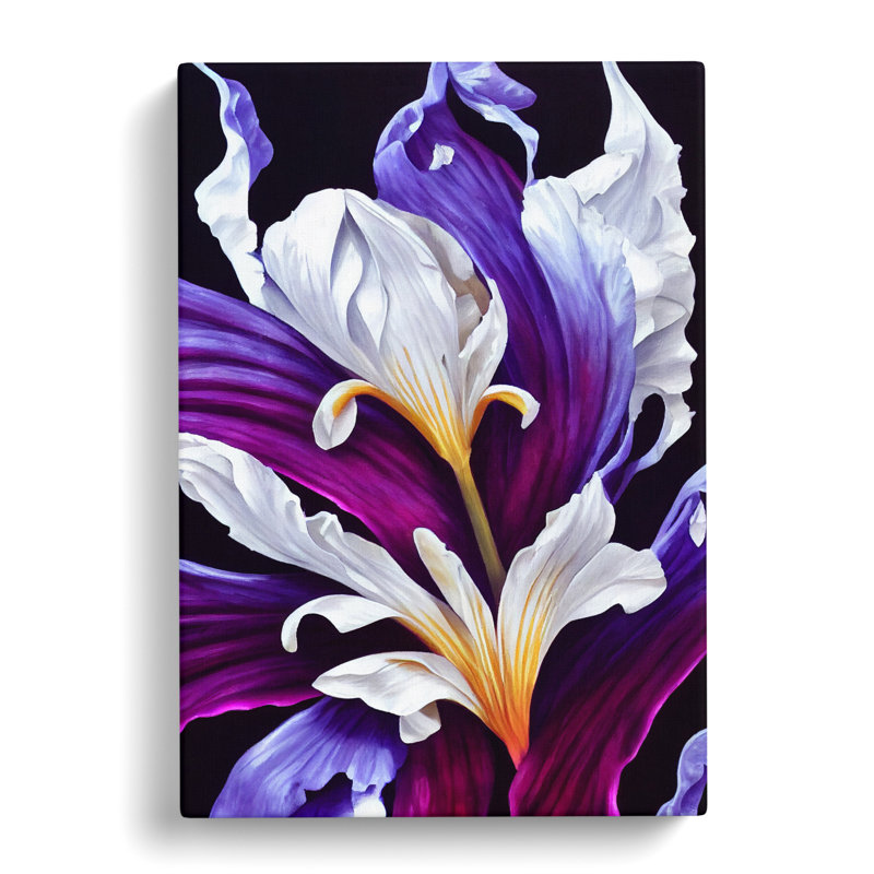 Caldicott Iris Flower - Wrapped Canvas, 76cm H x 50cm W x 3cm D