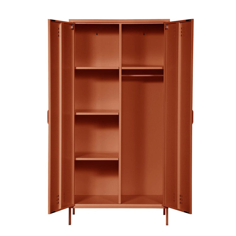 Nikeria 2 Door Steel Wardrobe, Orange
