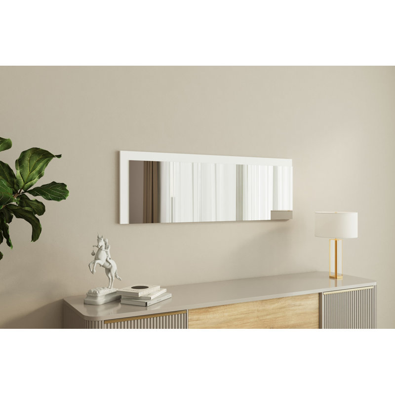 Bisou Rectangle Wall Mirror, White