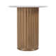 Saig 22 in. W Round Marble and Wood Side Table