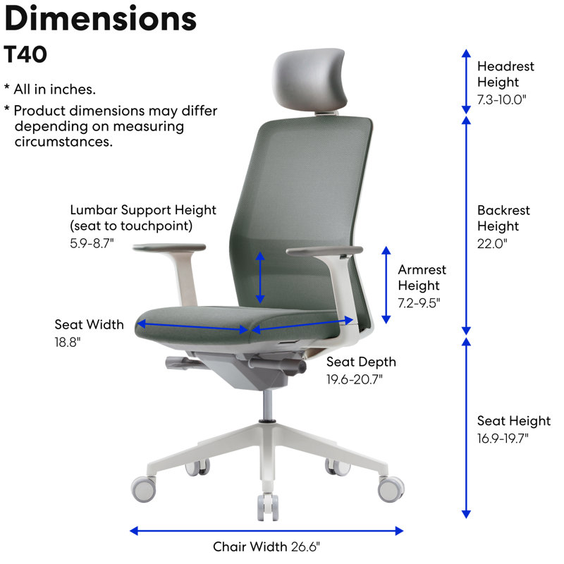 Chaise de bureau ergonomique SIDIZ T40, Blanc, gris