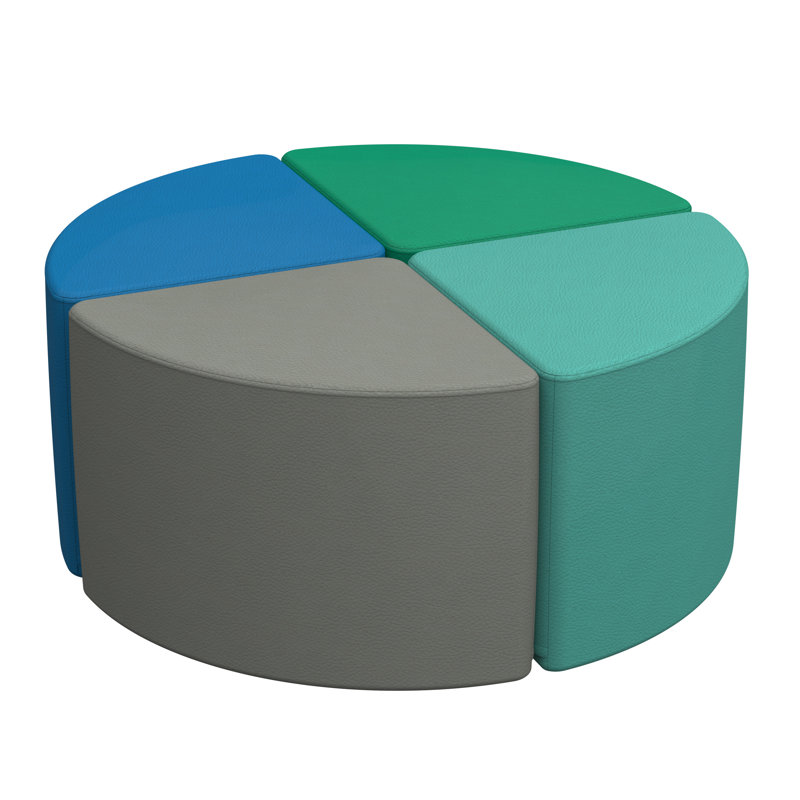 SoftScape Multicolor Polyurethane Pie Footstool Set