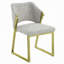 Chaise d'appoint latérale, acier inoxydable doré, sherpa gris doux
