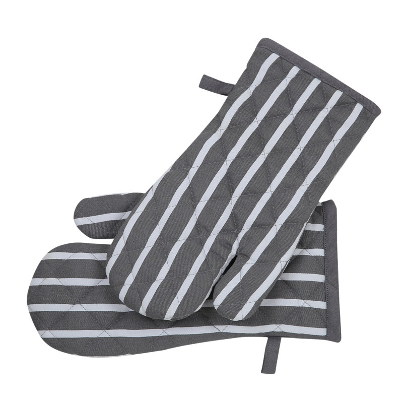 Brambly Cottage Striped Oven Mitt(s) Only Set, Stripe Grey