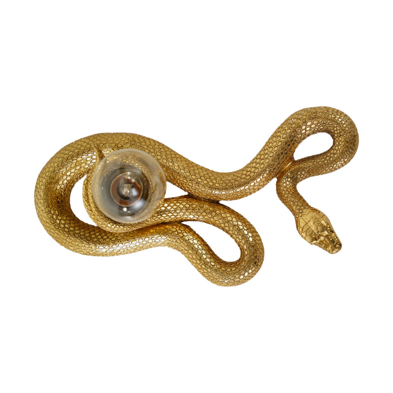 Lampe serpent en résine avec détails en poudre de pierre et interrupteur intégré