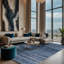 Machine Washable Blue Area Rug-334858897