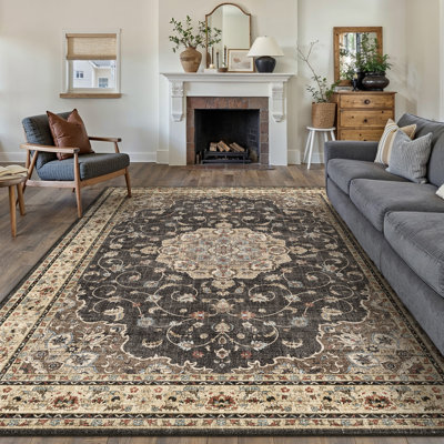 Tapis noir de style persan Haven
