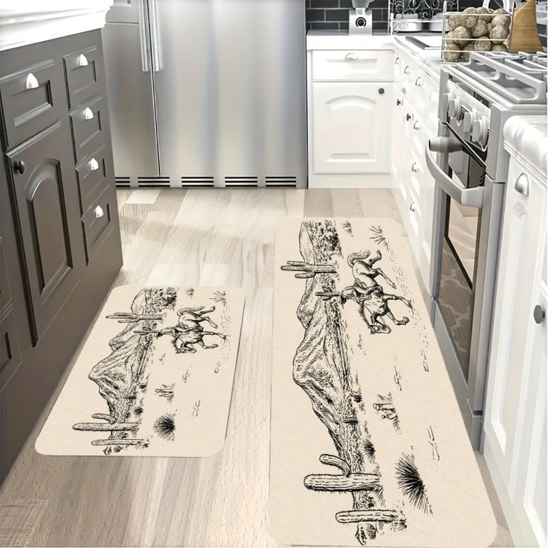 Tapis de cuisine 2 pièces Western Cowboy