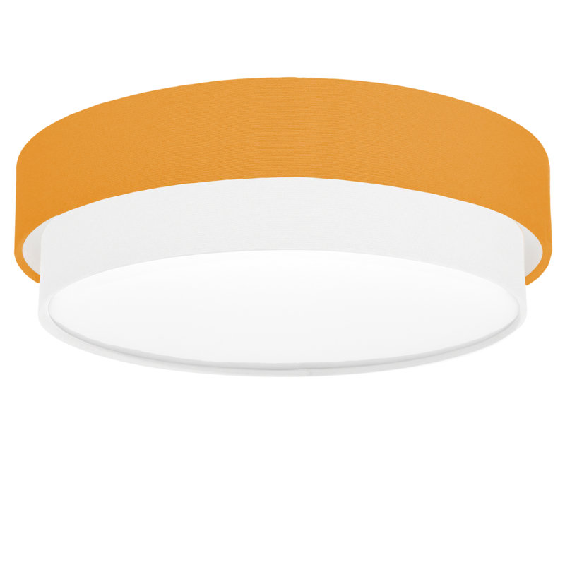 Avory Fabric Flush Mount, Yellow / White