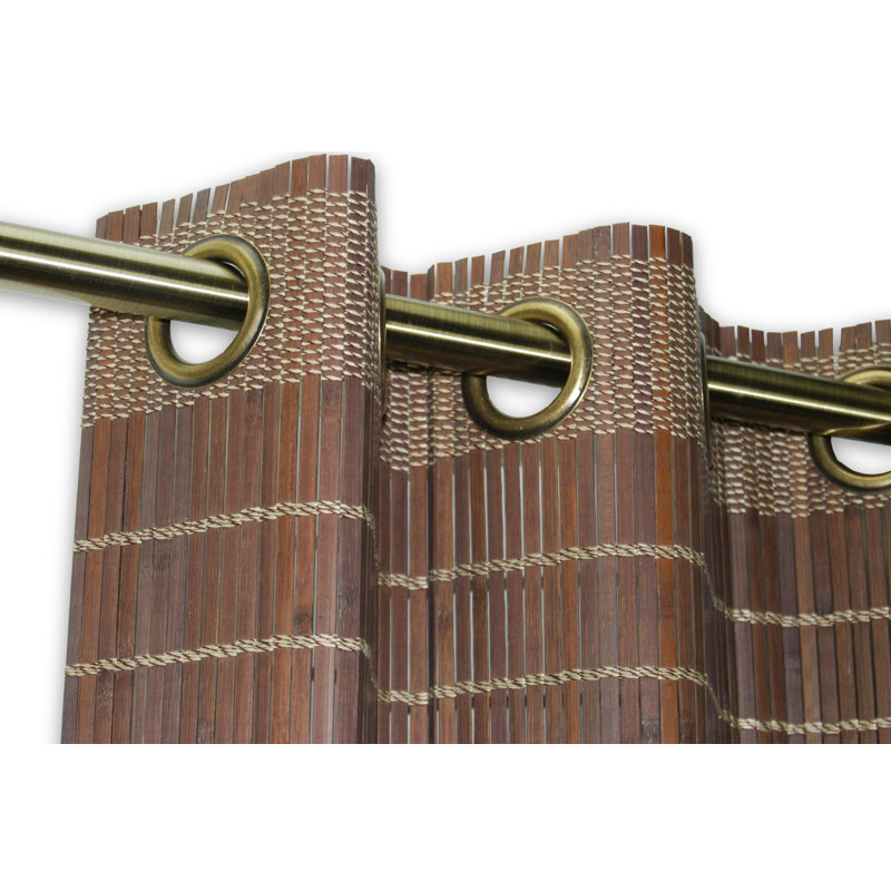 Walnut Bamboo Grommet Top Light-Filtering Valance, 72" x 12"