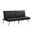 Lit en cuir avec conception ergonomique, structure en bois, pieds en acier inoxydable, support de revêtement noir stable, housse