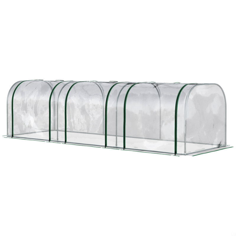 Mini Greenhouse, Portable Tunnel Green House With Roll-Up Zippered Doors, UV Waterproof Cover, Steel Frame