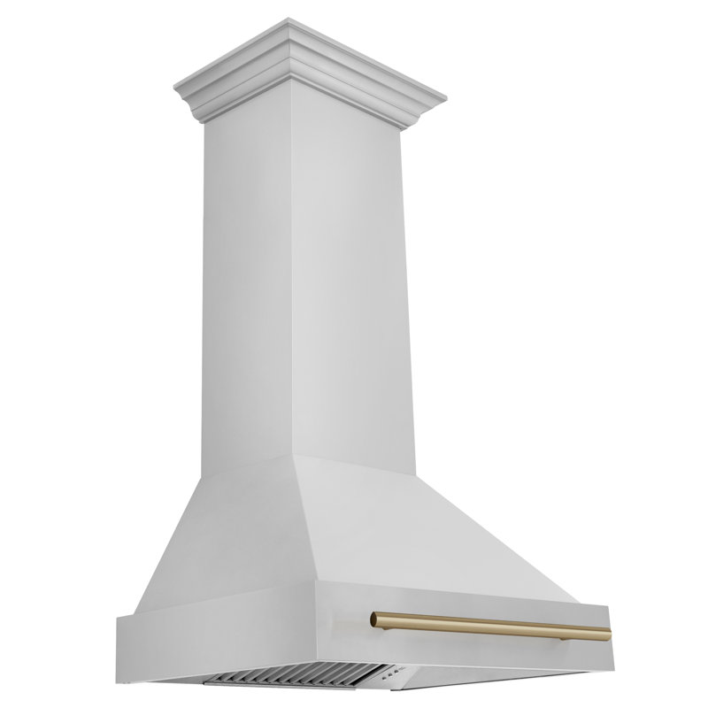 ZLINE Autograph Edition 30 in. Stainless Steel Range Hood with Stainless Steel Shell and Handle, Champagne Bronze
