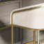 Tabouret de bar moderne de 31 po en similicuir blanc, structure dorée, tabouret à deux hauteurs pour îlot de cuisine, patins réglables en acier, rassemblements confortables