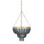 Lustre perlé en bois à 2 niveaux-50180713