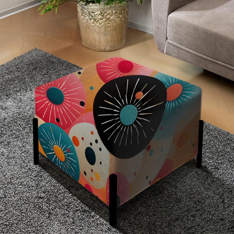 Rian - Repose-pieds carré Mid-Century
