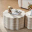 Ensemble de 2 tables basses rondes avec motif de faux Mars-291075251
