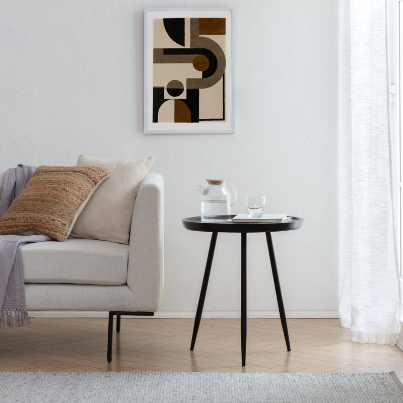 Aneth Solid Wood Top End Table, Black