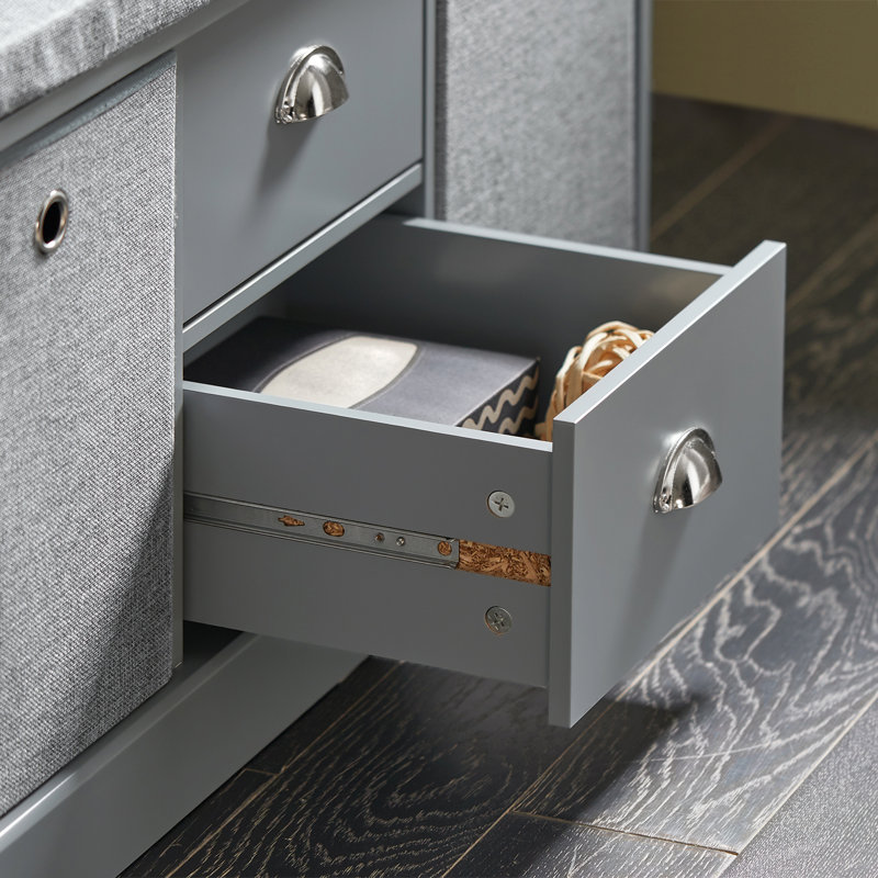 Raine Upholstered Storage Bench, Grey