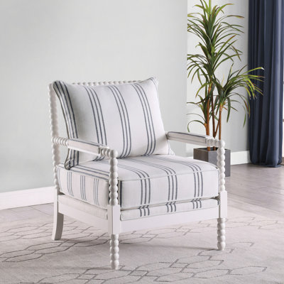 Chaise d'appoint rembourrée à rayures