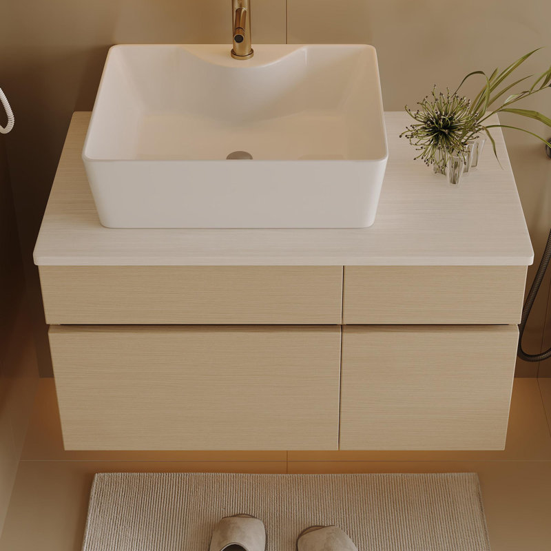 Ensemble de meuble-lavabo simple 31,5 po avec lavabo, Bois