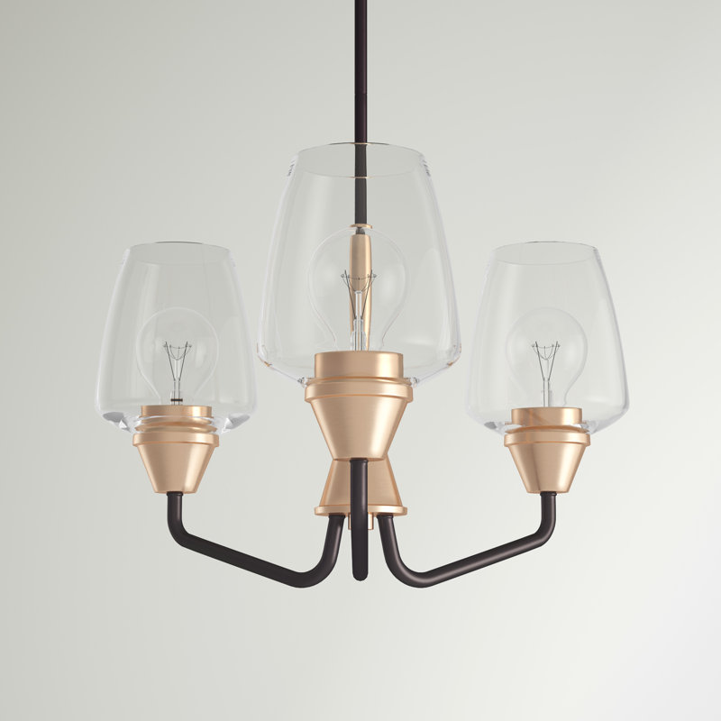 Roseta 3 - Light Dimmable Classic / Traditional Chandelier, Bronze/Antique Brass