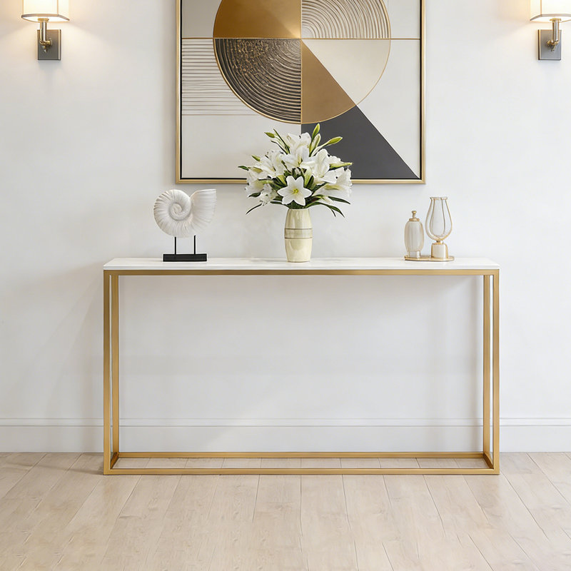 Console simple et moderne avec rangement, H 31,5 po x l 51,18 po x P 11,81 po