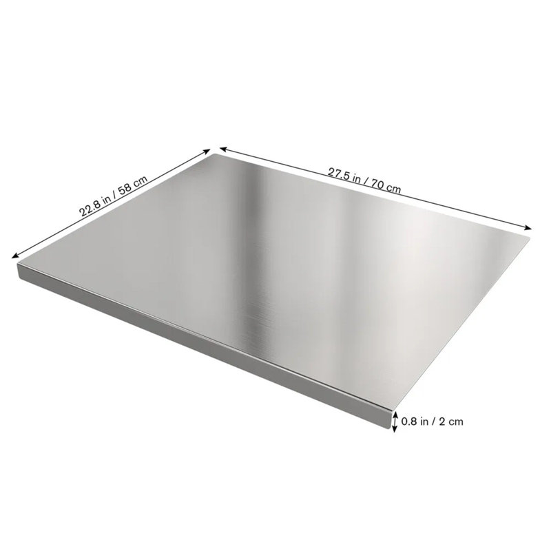Stainless Steel Chopping Board, Baking Board for Kitche Pastry with Counter Lip, Metal Cutting Board for Baking, Rolling Dough Making Bread Pizza Biscuits, Non Stick