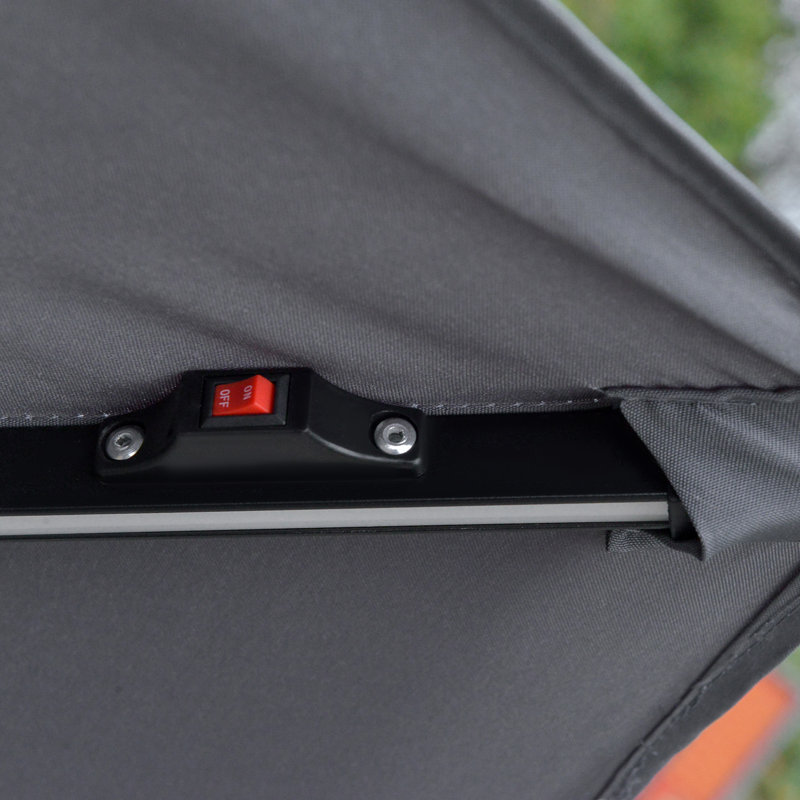 Raylee 295cm Lighted Cantilever Parasol, Grey